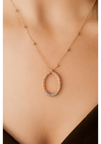 14 Ayar Altın Dorica Toplu Üç Renk Zarif Kolye