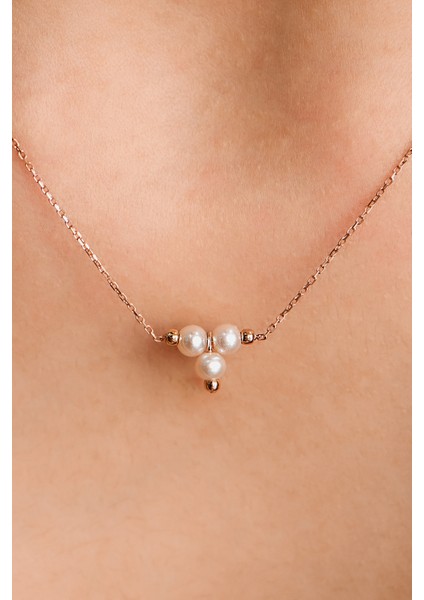 14 Ayar 3 İnci Zarif Kolye