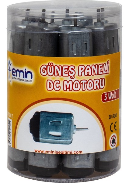 Emin İş Eğitimi Güneş Paneli Mini Dc Motoru 10'lu