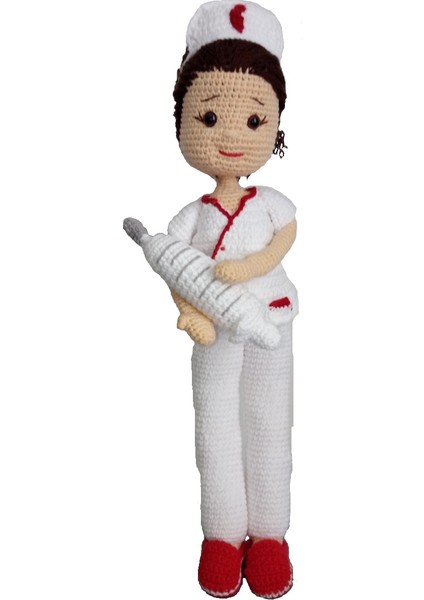 Amigurumi Organik Oyuncak Hemşire Bebek