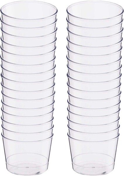 Plastik Kristal Silindir Tatlı Kasesi 250cc 30lu