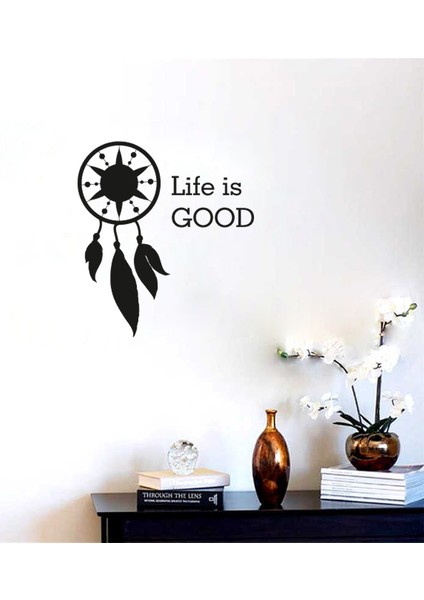 Life Is Good Duvar Yazısı Duvar Stickerı 60 x 54 cm Siyah