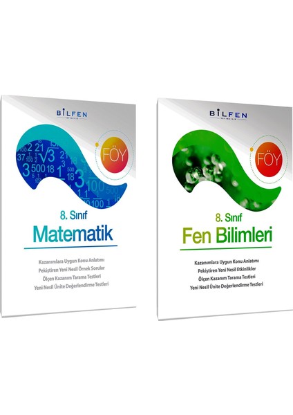 Bilfen Yayınları 8. Sınıf Matematik Fen Bilimleri Öğrenim Föyleri Seti Seti 2 Kitap