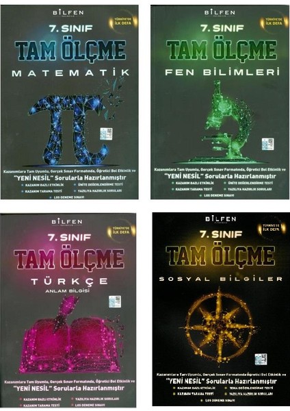 7. Sınıf Matematik Fen Türkçe Sosyal Bilgiler Tam Ölçme Seti Yeni 4 Kitap