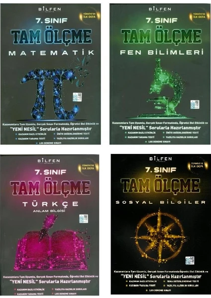 Bilfen Yayınları 7. Sınıf Matematik Fen Türkçe Sosyal Bilgiler Tam Ölçme Seti Yeni 4 Kitap