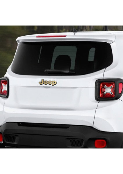 Jeep Renegade 2015 - 2020 Ön ve Arka Jeep Amblem Sticker ( Metallik Altın )