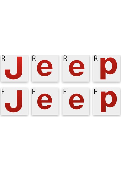 Jeep Renegade 2015 - 2020 Ön ve Arka Jeep Amblem Sticker ( Kırmızı Sedefli )