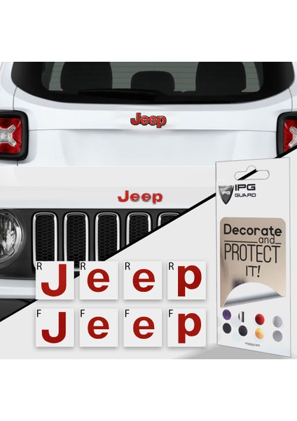 Jeep Renegade 2015 - 2020 Ön ve Arka Jeep Amblem Sticker ( Kırmızı Sedefli ) fiyatları