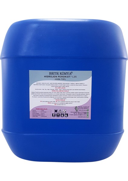 Brtr Kimya 10 Lt Hidrojen Peroksit %35 -Food Grade