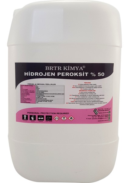 Brtr Kimya 20 Lt %50 Hidrojen Peroksit - Teknik Kalite