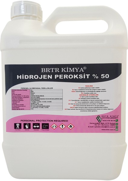 Brtr Kimya 20 Lt %50 Hidrojen Peroksit - Teknik Kalite