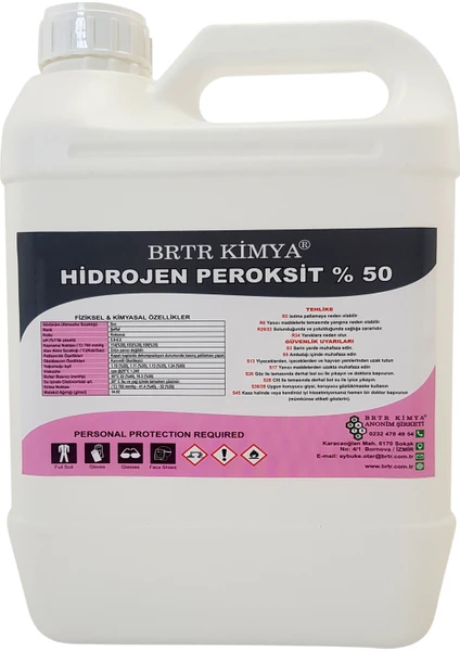 Brtr Kimya 5 Lt %50 Hidrojen Peroksit - Teknik Kalite