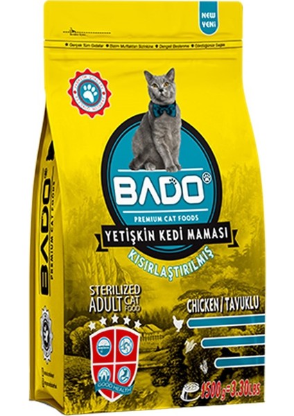 Kısırlaştırılmış Yetişkin Kedi Maması Tavuklu 1500 gr