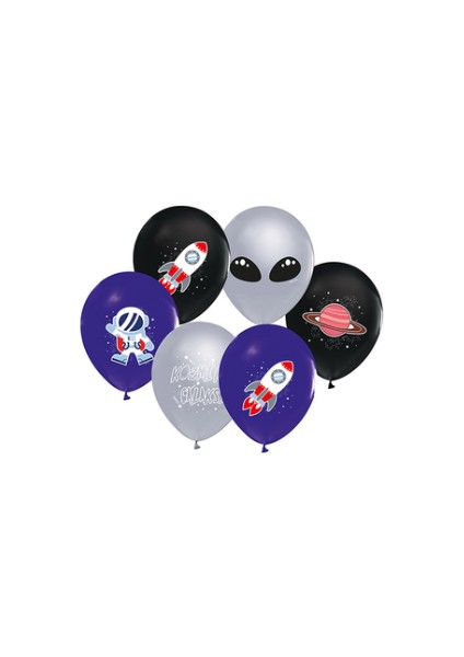 Balon Astronot Uzay 4+1 Pastel Pakette 100'lü