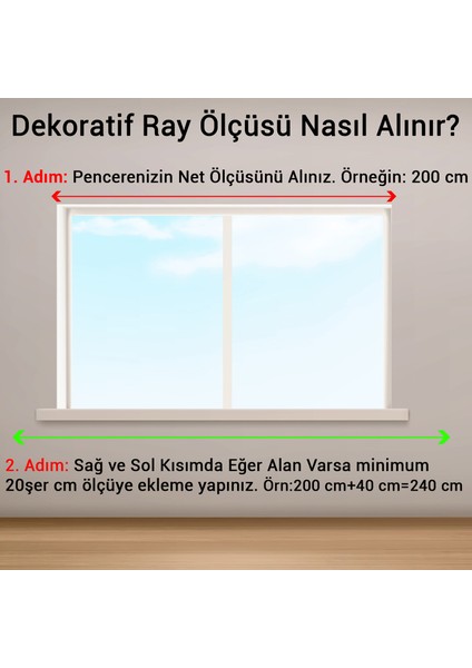 Beyaz Dekoratif Perde Kornişi - Alüminyum Dekoratif Ray Korneş 100 cm