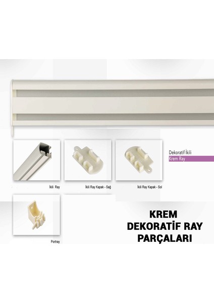 Krem Dekoratif Perde Kornişi - Alüminyum Dekoratif Ray Korneş 100 cm fiyatları