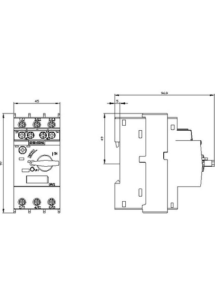 Sirius Motor Koruma Şalteri 3RV2011-1GA10 (4.5-6.3A; 100kA; BOY S00) fiyatları