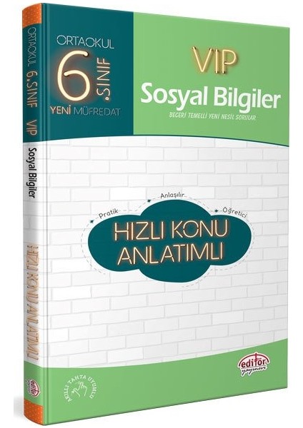 Editör Yayınları 6. Sınıf VIP Sosyal Bilgiler Hızlı Konu Anlatımlı