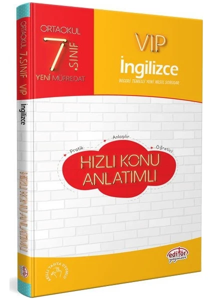 Editör Yayınları 7. Sınıf VIP İngilizce Hızlı Konu Anlatımı