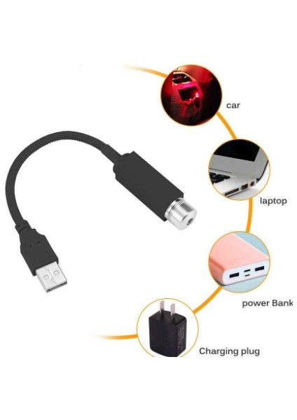 USB Lazer Mini LED Yıldız Projektör