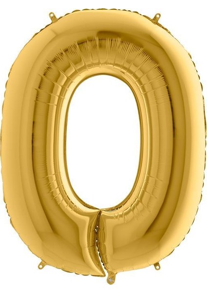 0 Rakam Altın Folyo Balon 102 cm