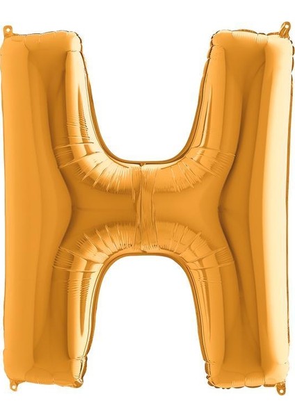 H Harf Altın Folyo Balon 102 cm