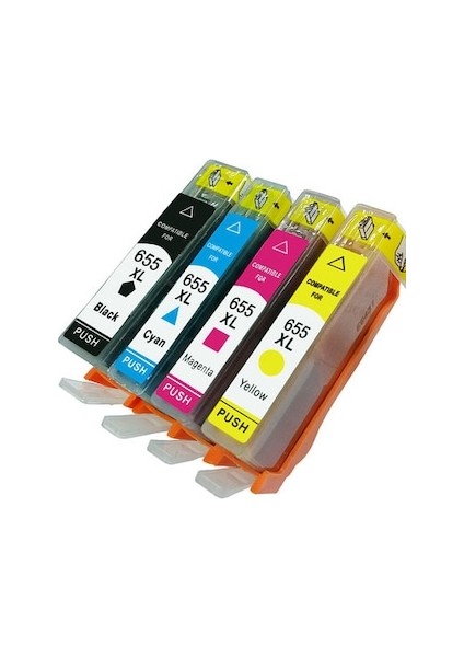 HP Deskjet Ink Advantage 6525 655XL Yüksek Kapasiteli 4 Renk Muadil Kartuş Seti