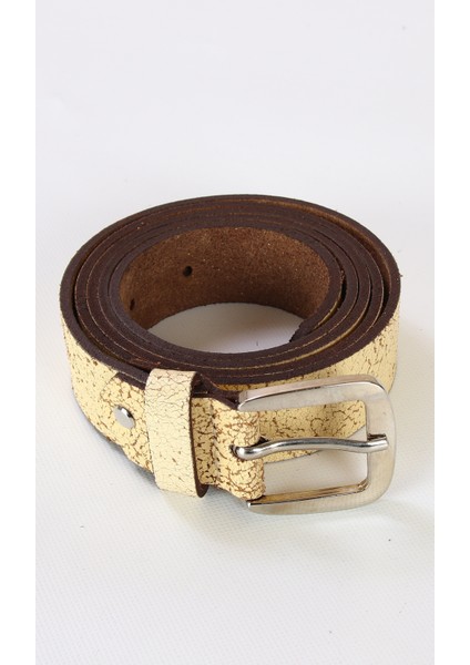 Kadın Deri Kemer Sütlü Kahverengi (19-Kmr B 11)