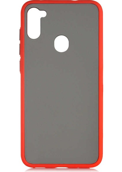 Samsung Galaxy M11 Kenarları Renkli Silikon Kılıf Kırmızı