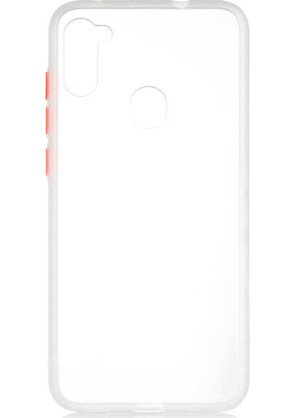 Samsung Galaxy A11 Kenarları Renkli Silikon Kılıf Şeffaf