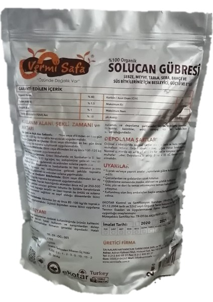 Organik Katı Solucan Gübresi 2kg