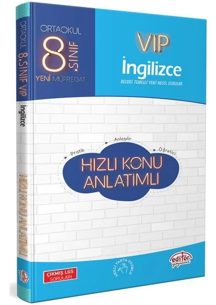 Editör Yayınları 8. Sınıf VIP İngilizce Hızlı Konu Anlatımı