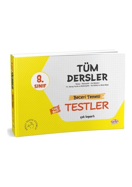 Editör Yayınları 8. Sınıf Tüm Dersler Yeni Nesil Beceri Temelli Testler