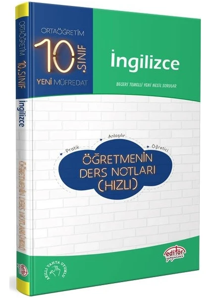 Editör Yayınları 10. Sınıf İngilizce Öğretmenin Hızlı Ders Notları