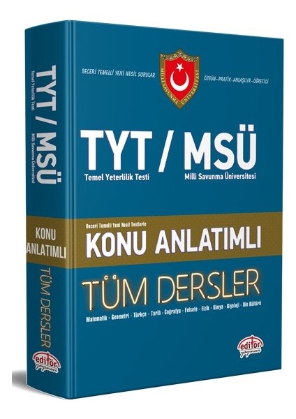 Editör Yayınları TYT / MSÜ Tüm Dersler Konu Anlatımlı