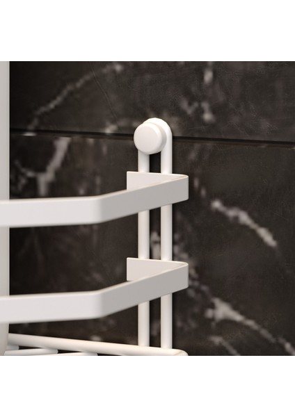 4 Katlı Kancalı Banyo Köşe Rafı Beyaz ES059H modelleri