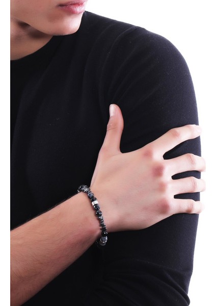 Erkek Asimetrik Hematit&doğaltaş Bileklik modelleri
