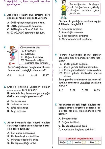 4. Sınıf Sosyal Bilgiler Etkinlikli Soru Bankası Çalışma Yaprakları