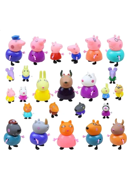 Unika Moda Peppa Pig Family 25 Parça Figür