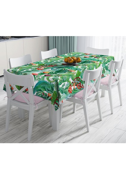 Tropikal Orman Tasarımlı Dijital Baskılı Leke Tutmaz Masa Örtüsü 120 x 140 cm