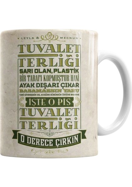 Leyla İle Mecnun Tuvalet Terliği Kupa Bardak Porselen