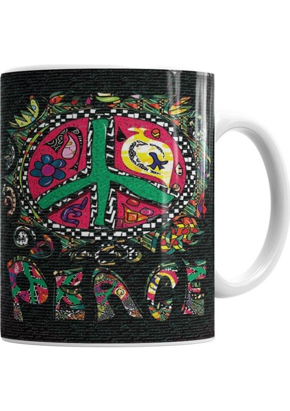 Peace Barış Simgesi Kupa Bardak Porselen