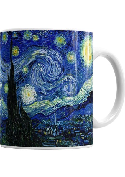 Van Gogh Yıldızlı Gece Kupa Bardak Porselen