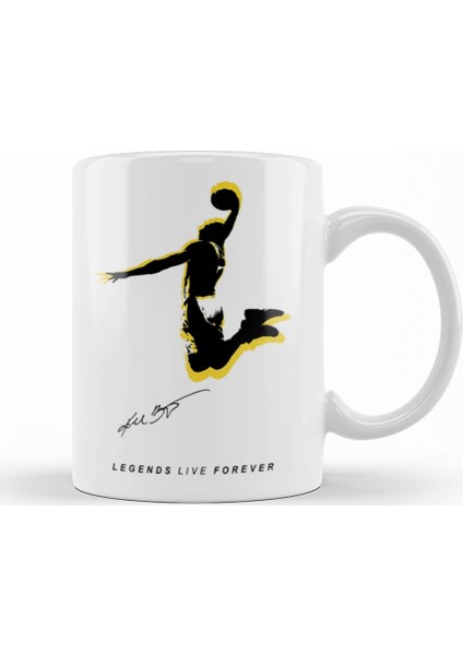 Kobe Bryant Legend Live Forever Kupa Bardak Porselen