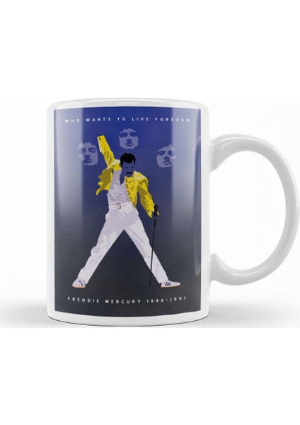 Queen Freddie Mercury Kupa Bardak Porselen