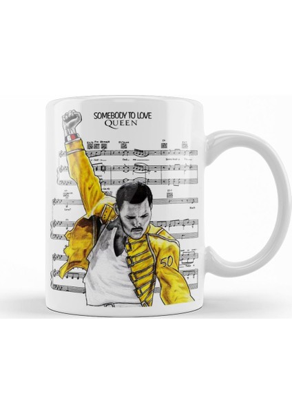 Queen Freddie Mercury Kupa Bardak Porselen