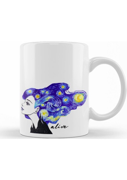 Alive Vincent Van Gogh Kupa Bardak Porselen