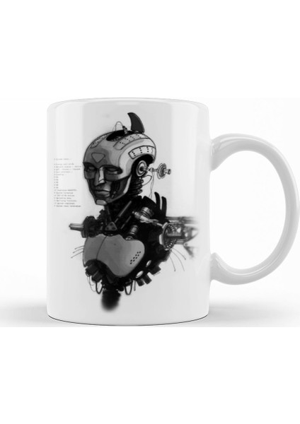 Android Me Robot Kupa Bardak Porselen