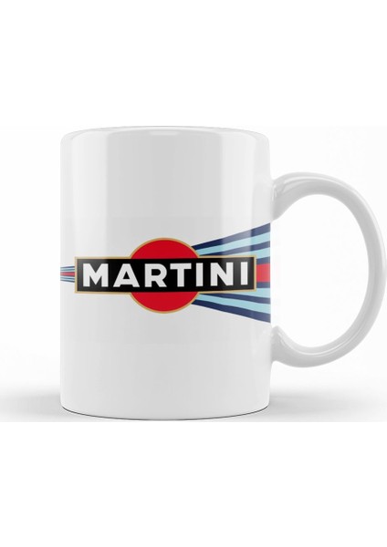 Martini Racing Curved Stripe Kupa Bardak Porselen