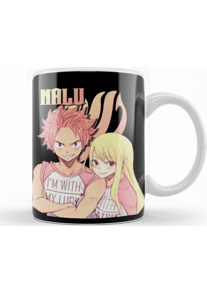 Natsu Lucy NaLu Matching Shirts Kupa Bardak Porselen